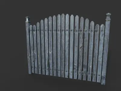 Fence Modular Low-poly 3D model