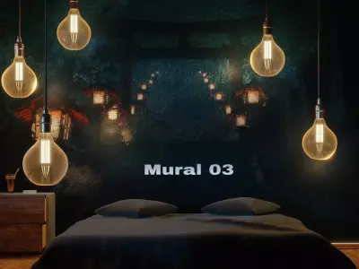 Realistic Murals And Fusuma With Motifs 3D model