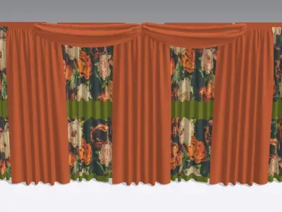 Curtain Low-poly 3D model