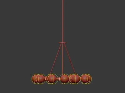 GARIM chandelier with balls hanging from it 3D model