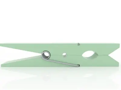 CLOTHES PEG GREEN PLASTIC Low-poly 3D model