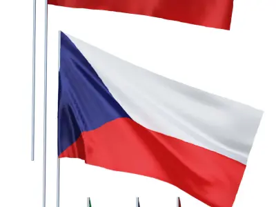 Flags of different countries 15 items 48 maps 3D model