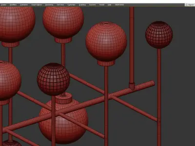 FLUXUS BRONZED CHANDELIER Low-poly 3D model