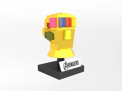 Lego Infinity Gauntlet v2 001 Low-poly 3D model