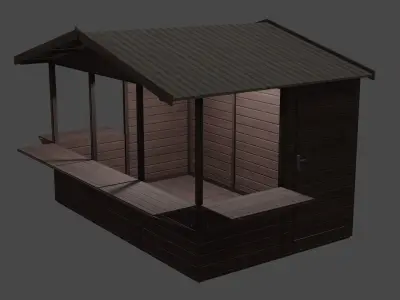 christmas market house Low-poly 3D model
