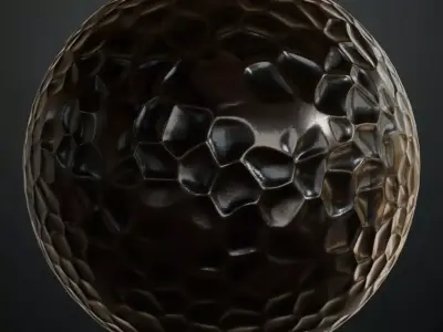 Dark Forged Dimpled Hammered Metal PBR Seamless Texture