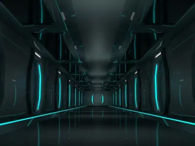 Sci Fi Room Low-poly 3D model 11