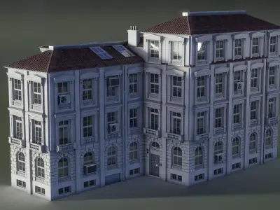 European Building 02 Low-poly 3D model