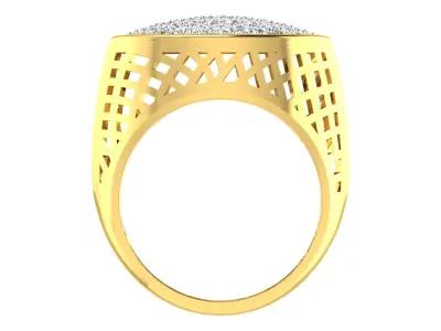 Light Weight Yellow Gold Diamond Ring  -DDS RN 214 3D print model