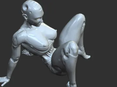Sci-Fi Succubus Mecha Woman Nude STL 3D print model