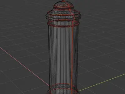 Classic Advertising Column Low-poly 3D model
