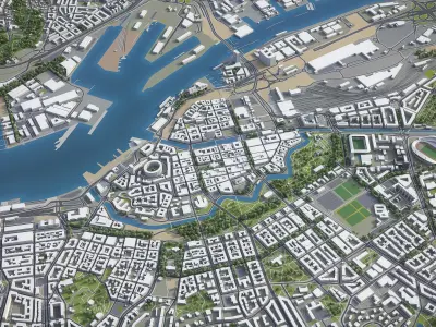 Gothenburg Low-poly 3D model