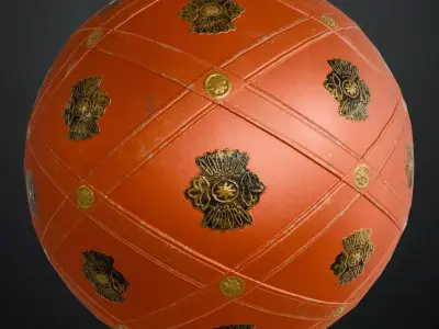 Orange Clean Metal Pattern PBR Seamless Texture