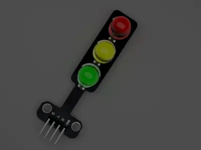 Traffic Lights LED Module With Illuminating Animation 3D model