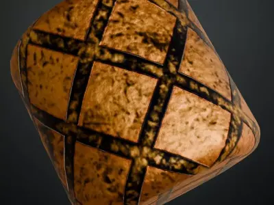 Orange Metal Plate PBR Seamless Texture