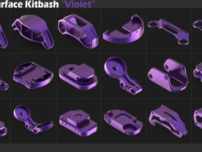 Sci-Fi Hard Surface Kitbash 400 Details 3D model