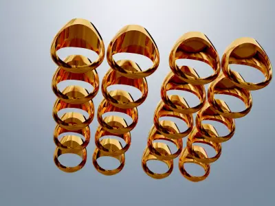 SIGNET RINGS DIFFERENT SIZES  3D print model