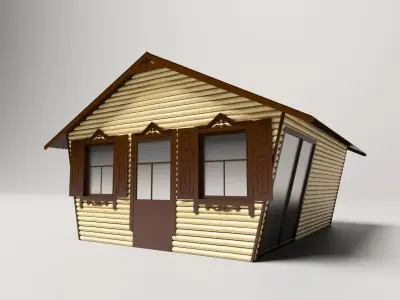 Wooden hut 3D model