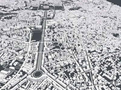 Cityscape Bucharest Romania 3D model