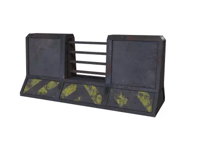 Concrete Barrier RoadBlock Barricade 3D model
