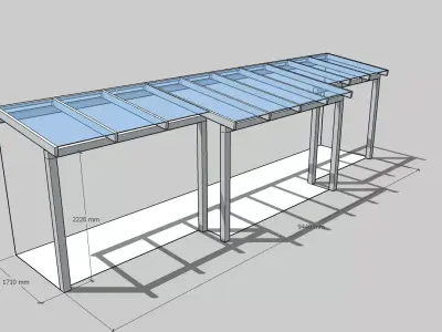 Roof in the posts 3D model