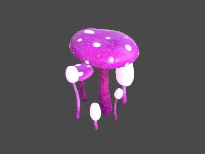 Fantasy Mushroom H07 Pink - Scene Backdrop Design Low-poly 3D model