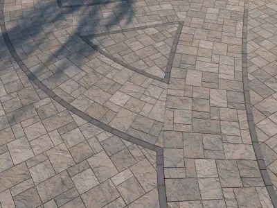 8K Large Area Natural stone pavers 02 - 6 Variations Texture