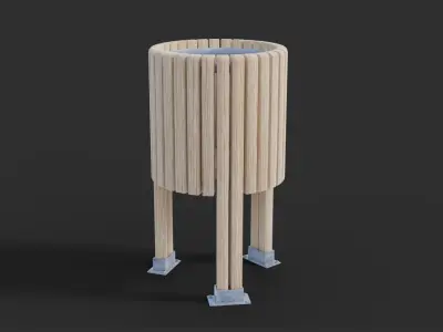 Salou Low Poly  Trash Bin 3D model