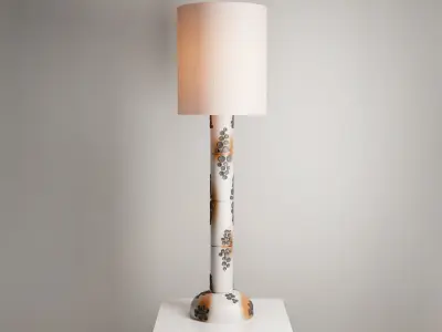 Table and Floor Lamp 3D model