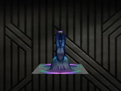 Alien astronaut in space with light Free 3D model