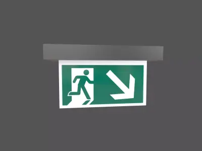 Exit Sign v1 003 Low-poly 3D model