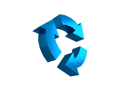 Recycle Symbols v6 011 Low-poly 3D model