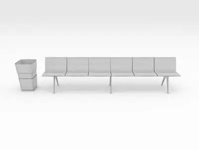 Bench Park 54 Low-poly 3D model