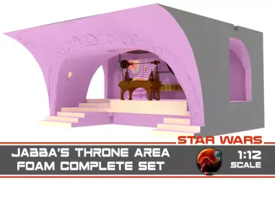 Jabbas Throne Area-Foam version complete set - 1-12 Blackseries 3D Model Pack