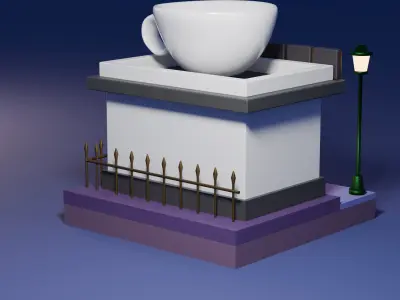 Coffee Shop Free low-poly 3D model buy