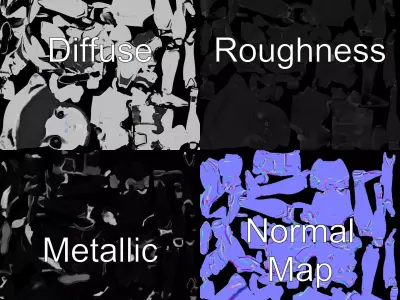 Futuristic Humanoid Robot Model Pack Low-poly 3D model