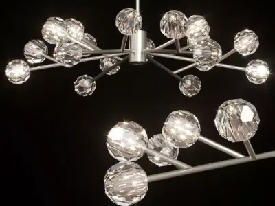 RH BOULE DE CRISTAL ROUND CHANDELIER 48 Nickel 3D model