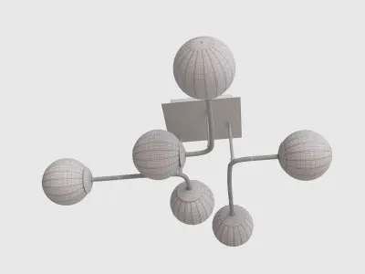Wunberlight modern wall light with five glass balls 3D model
