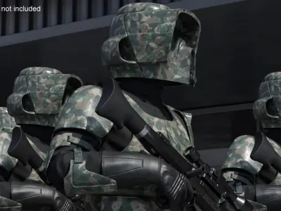  Star Wars Camouflage Scout Trooper Standing by with DLT Rifle 