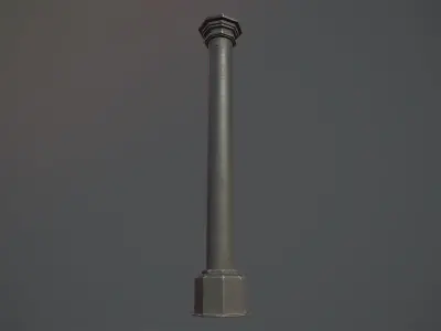 Barrier Bollard pack 3 Black v2 Low-poly 3D model