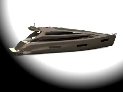 Super Yacht Designed for Games Low Poly  Low-poly 3D model