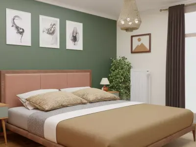 Bedroom Realistic Scene 3D model