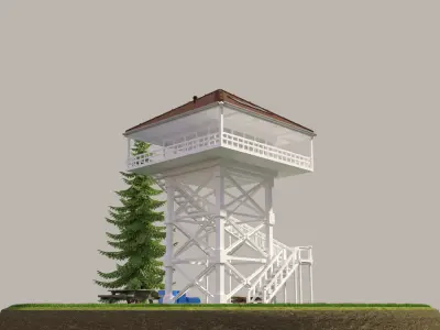 Forest Tower Low-poly 3D model