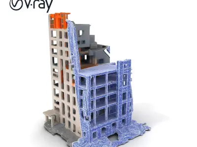 Urban Ruins Building model pack  Destructed Cityscape Collection Low-poly 3D model