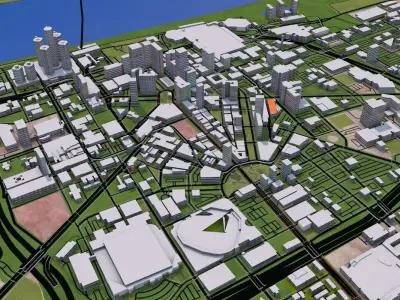 Denver City USA Low-poly 3D model