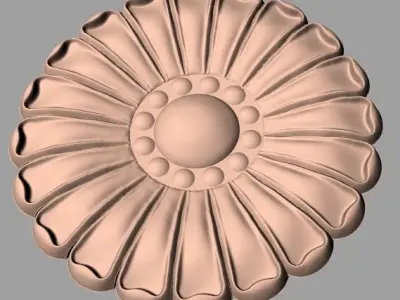 Furniture decoration round flower 3D STL model for CNC E911 3D model