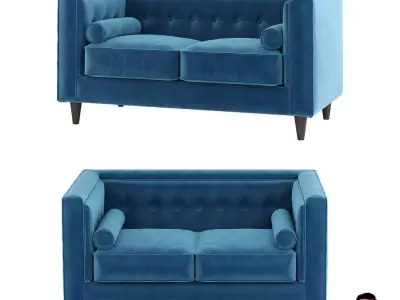 Taylor velvet loveseat 3D model