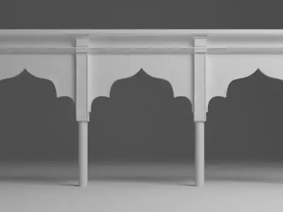 Indian arch wall panel 3D model