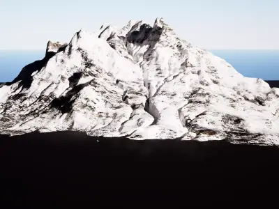 Highly detailed mountain environment asset Low-poly 3D model