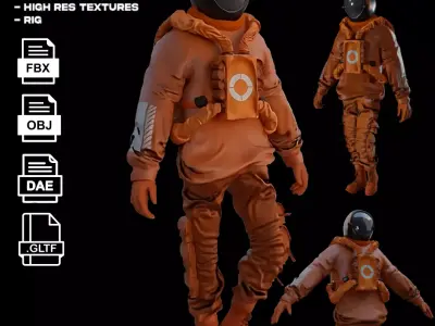 Space suit - Scifi Astro Cyber  Low-poly 3D model